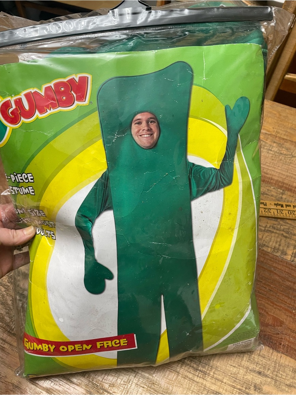 Gumby Halloween Costume with bag adult